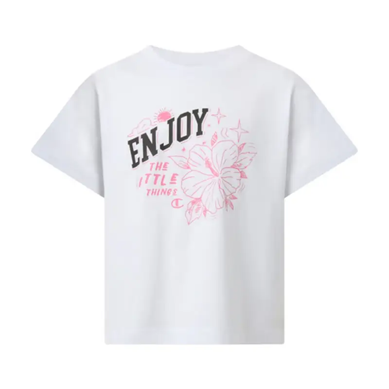 Maglietta Palestra Logo Bianco Bambina XL