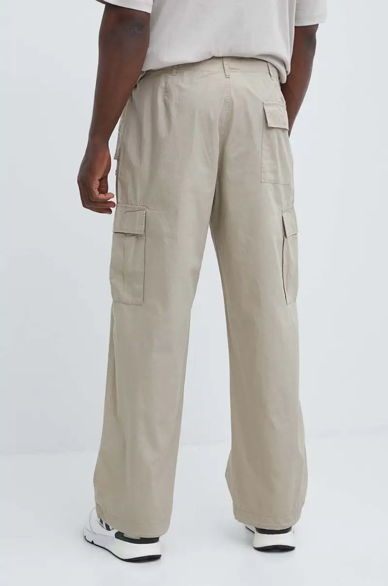 pantaloni in cotone colore beige 220015 miniatura 3