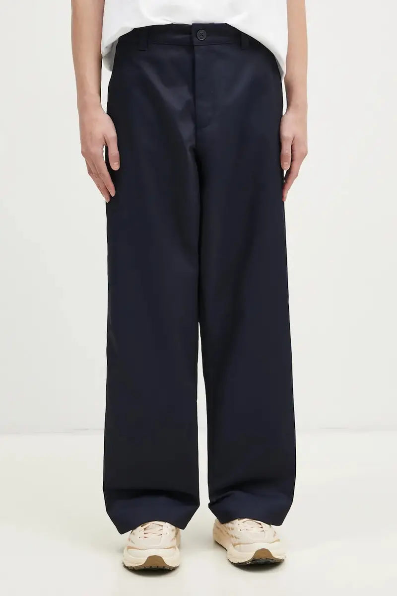 pantaloni Straight Hem Pants uomo colore blu navy 220715