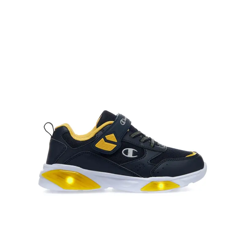 Sneakers bambino da ginnastica blu con luci e strappi