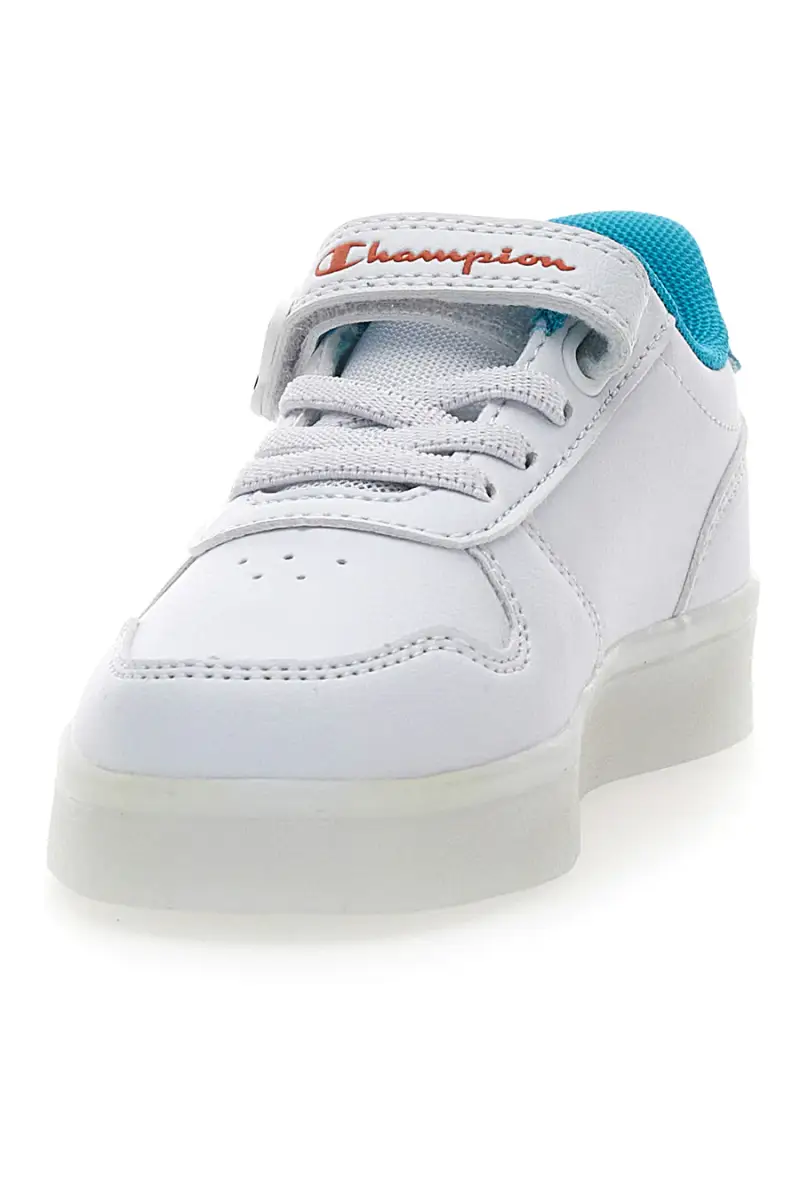 Sneakers bianche con dettagli azzurri e luci Champion GLW B TD [BIANCO] miniatura 3