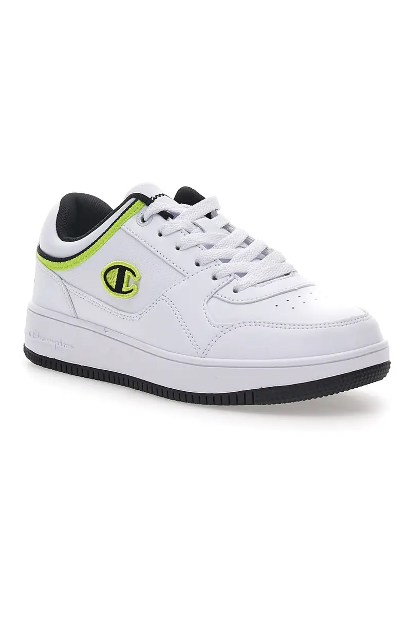Sneakers Bianche con Dettagli Blu e Gialli CHAMPION RD18 LOW G GS [BIANCO] miniatura 2