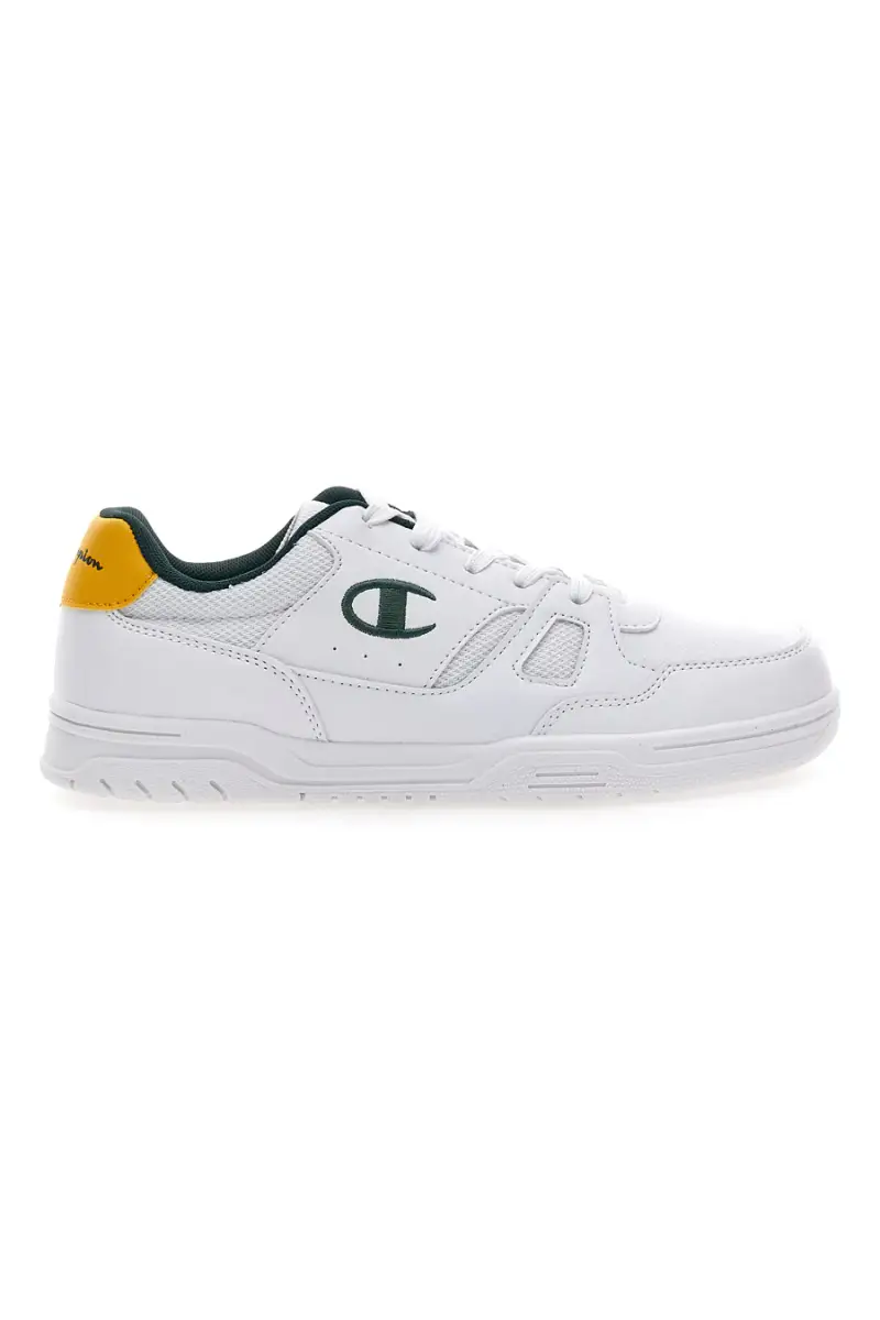 Sneakers bianche con dettagli verde e giallo Champion CLY 87 B GS [BIANCO]