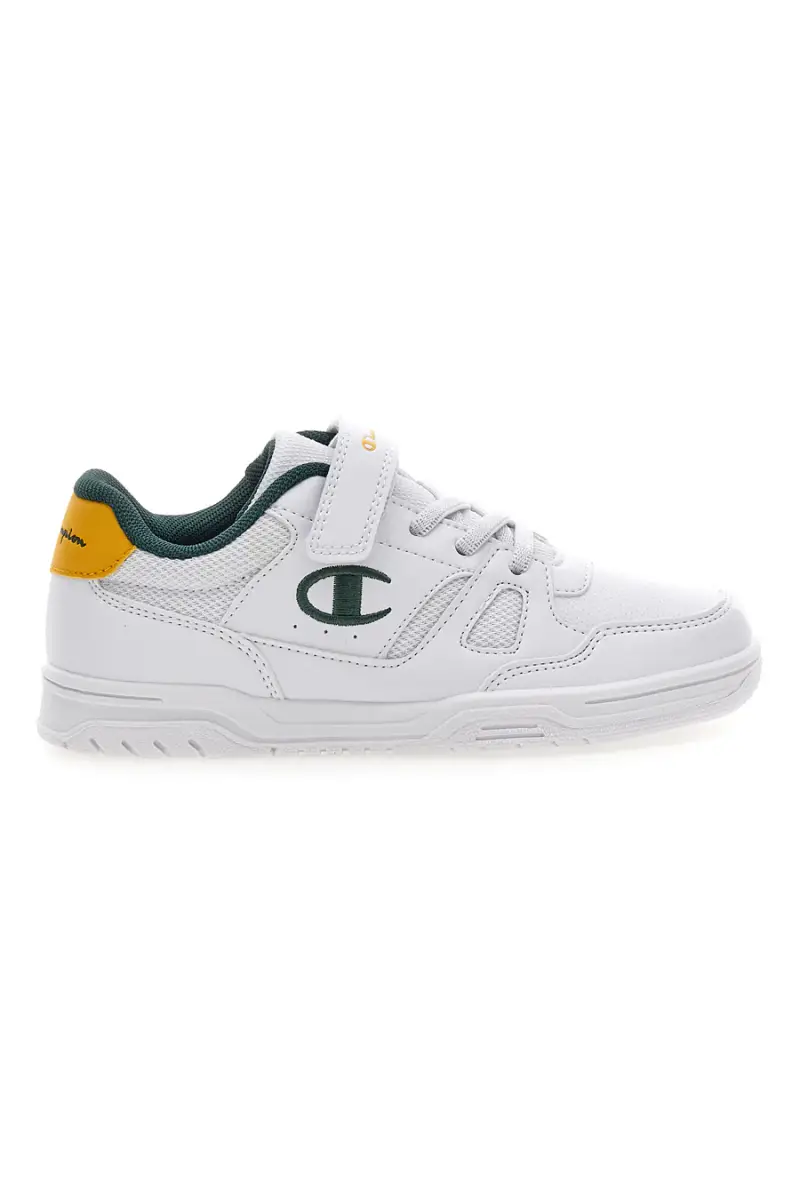 Sneakers bianche con dettagli verdi e gialli Champion CLY 87 B PS [BIANCO]