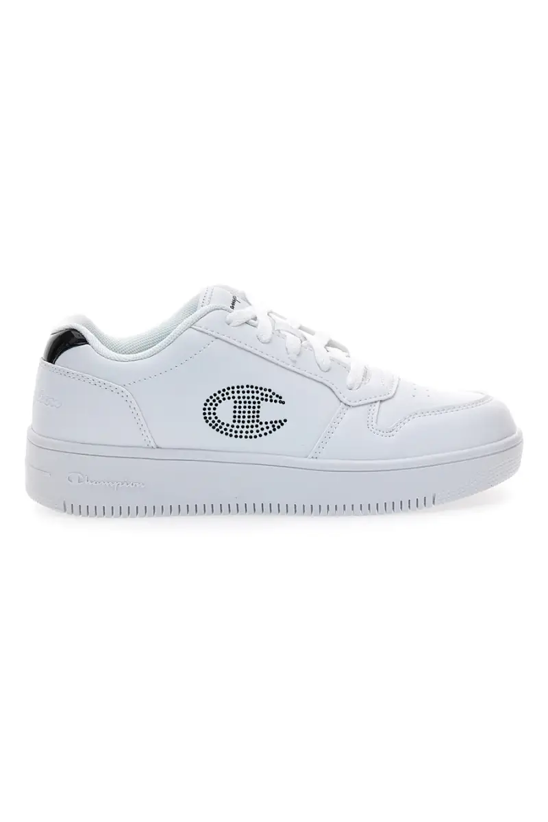 Sneakers bianche con platform e logo glitter Champion RD18 PLATFORM Glitter G GS [BIANCO]