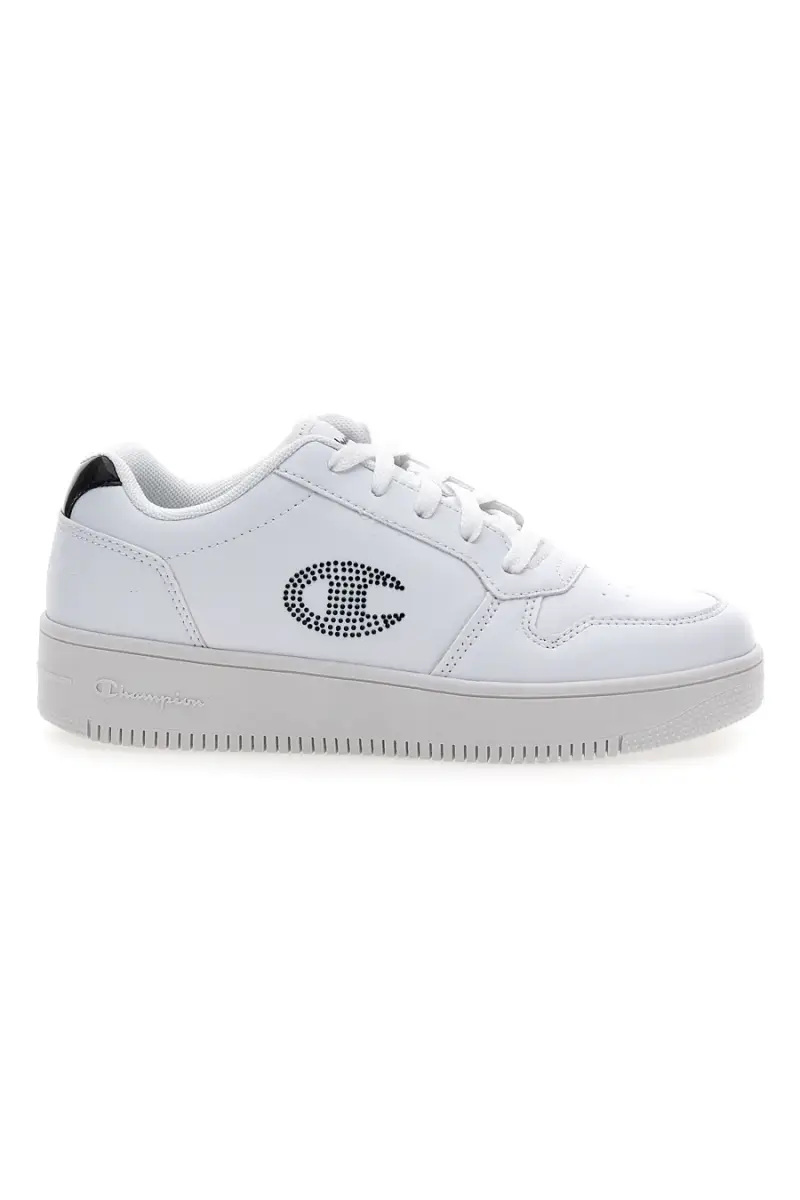 Sneakers bianche con platform e logo glitter Champion Rd18 Platform Glitter G Gs [BIANCO]