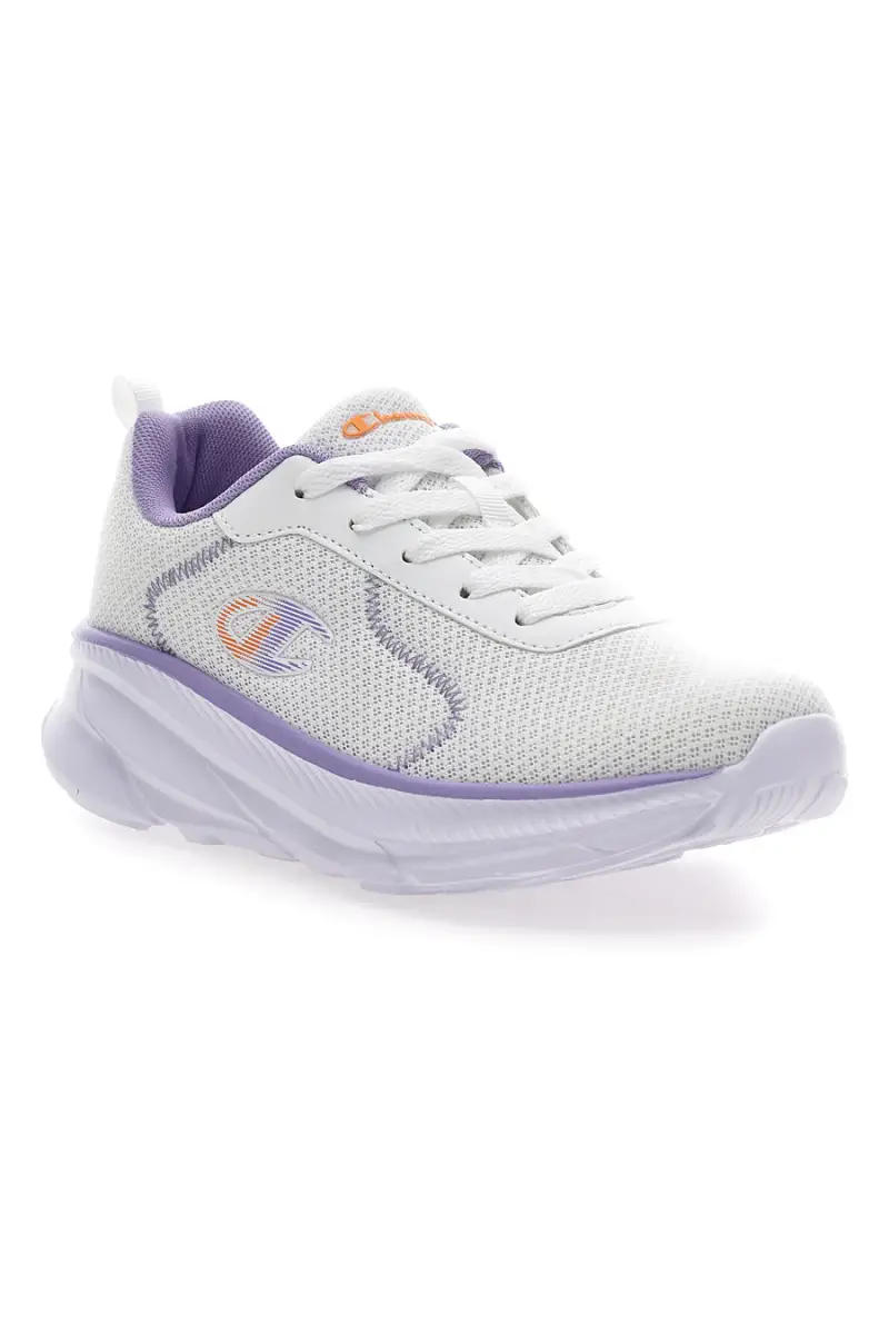 Sneakers bianche e lilla con suola sportiva Champion Hro J G Gs Low Cut [BIANCO] miniatura 2