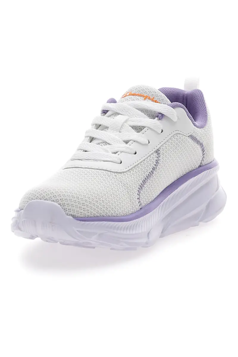 Sneakers bianche e lilla con suola sportiva Champion Hro J G Gs Low Cut [BIANCO] miniatura 3