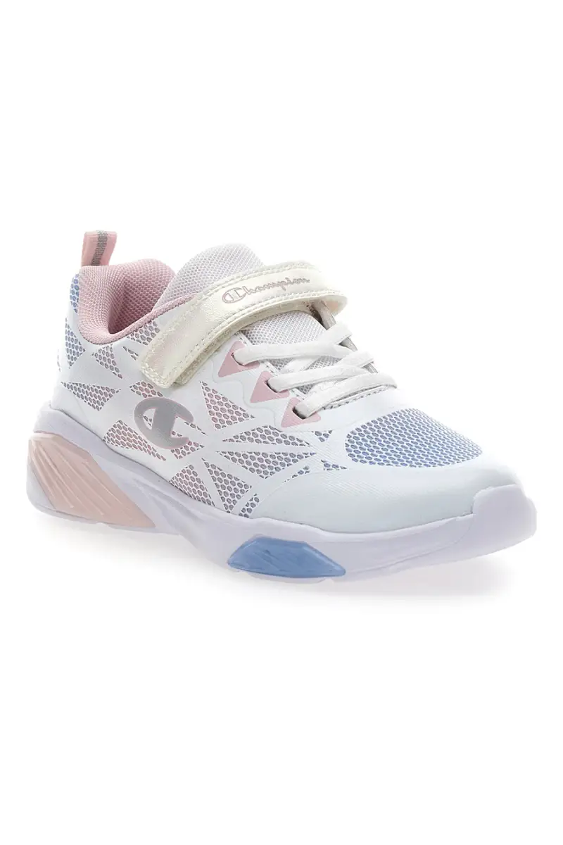 Sneakers bianche e rosa con luci Champion Wave Tri G PS [BIANCO] miniatura 2