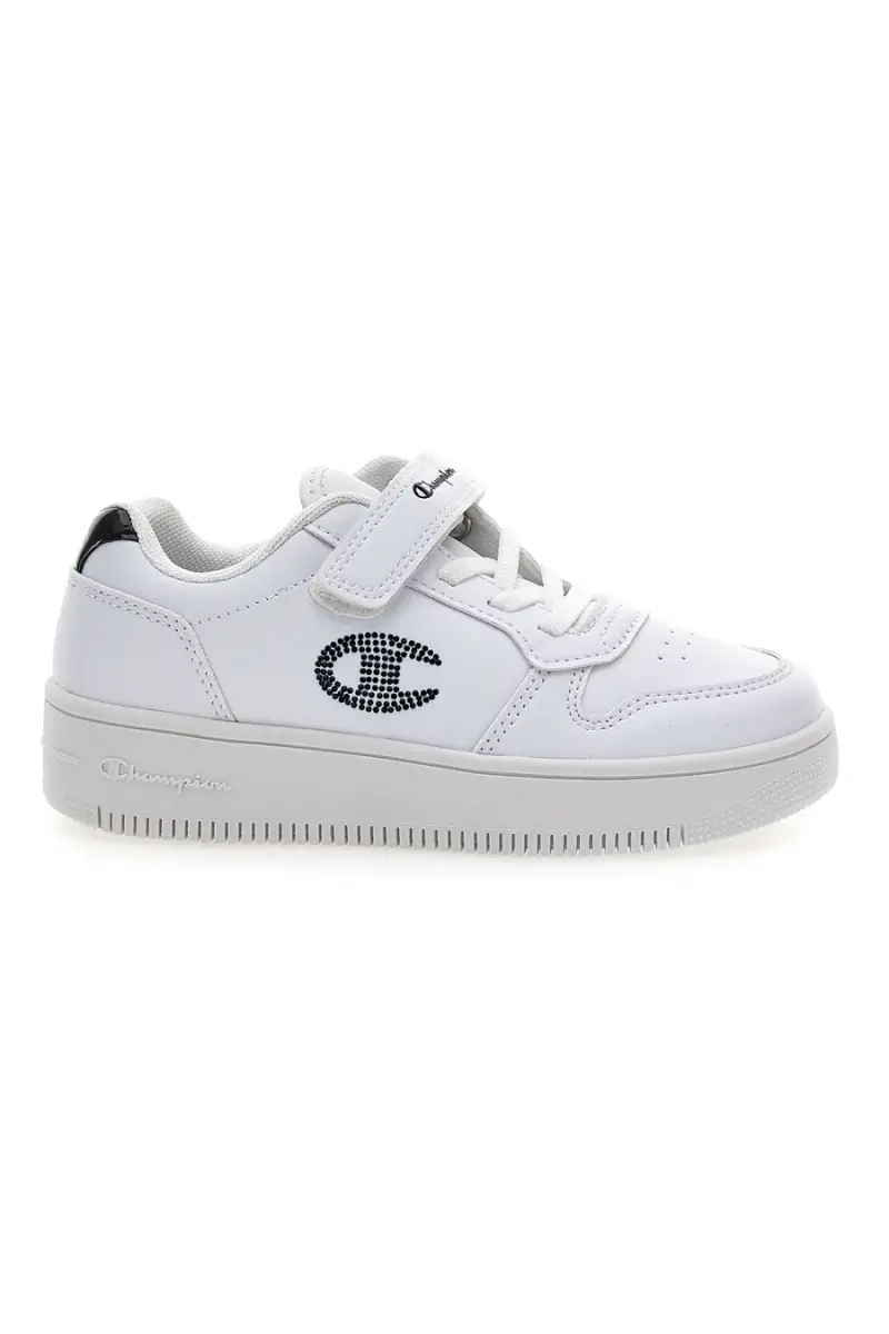 Sneakers bianche platform con glitter Champion RD18 Platform Glitter G PS [BIANCO]
