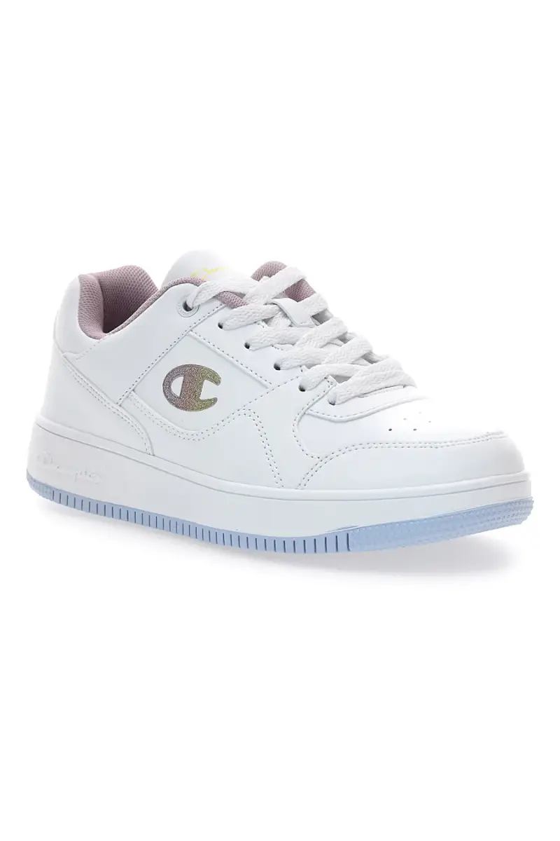 Sneakers bianche stile basket con suola trasparente Champion RD18 Low G GS [BIANCO] miniatura 2