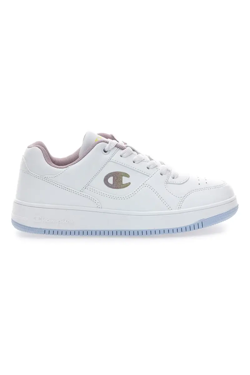 Sneakers bianche stile basket con suola trasparente Champion RD18 Low G GS [BIANCO]