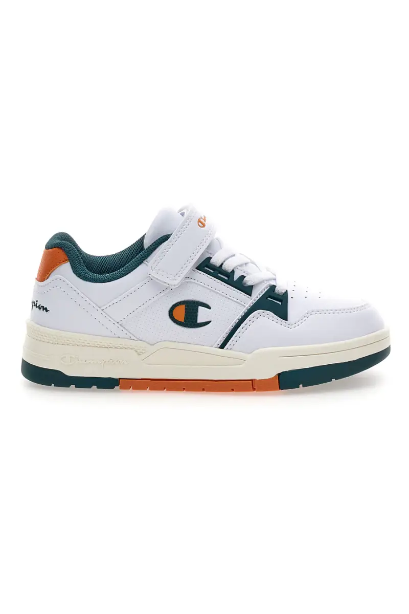 Sneakers bianco dettagli verdi e arancioni Champion Rd18 Heritage Evolve B Ps [BIANCO]