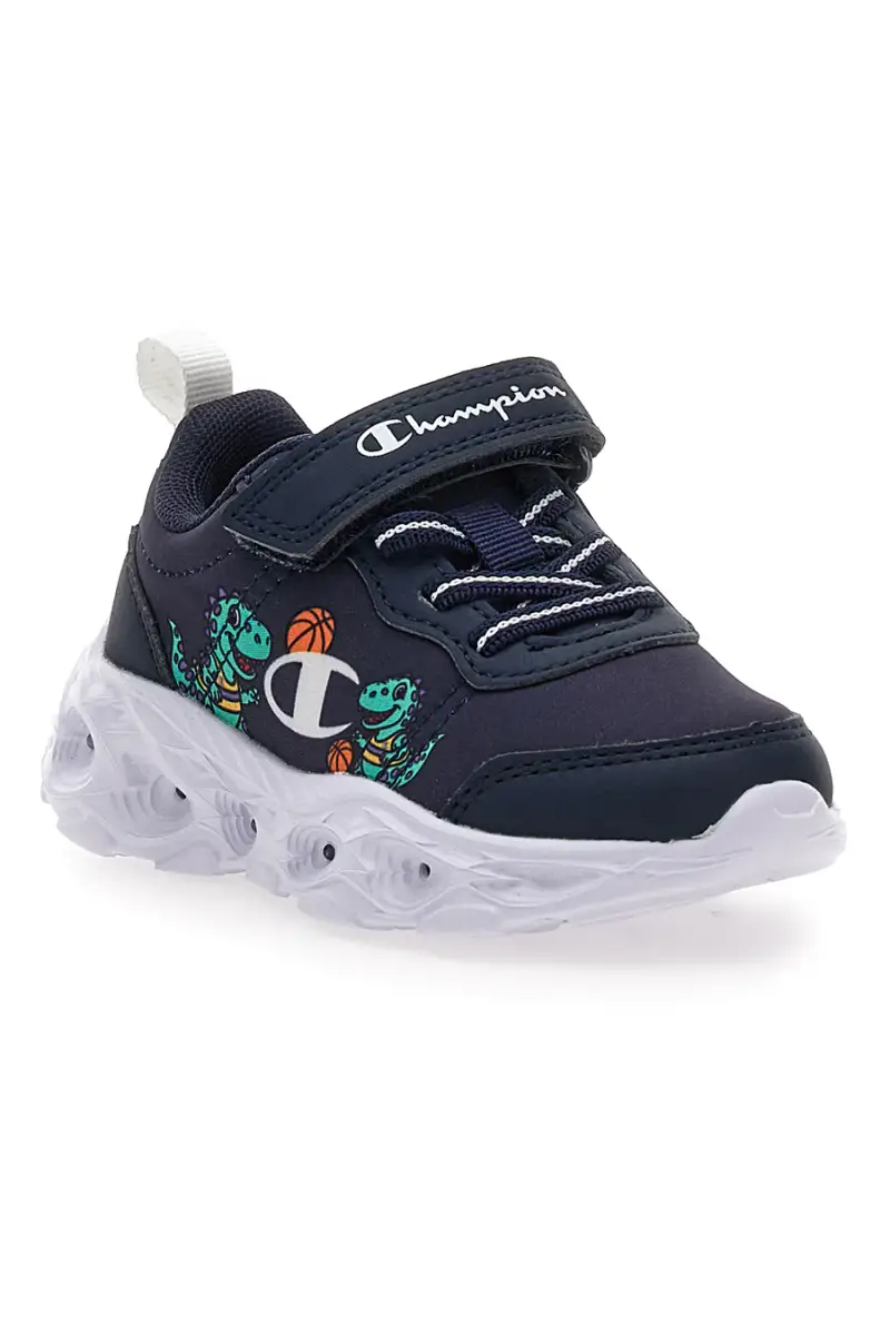 Sneakers blu con luci chiusura a strappo Champion Funfair Print U TD Low Cut [BLU SCURO] miniatura 2