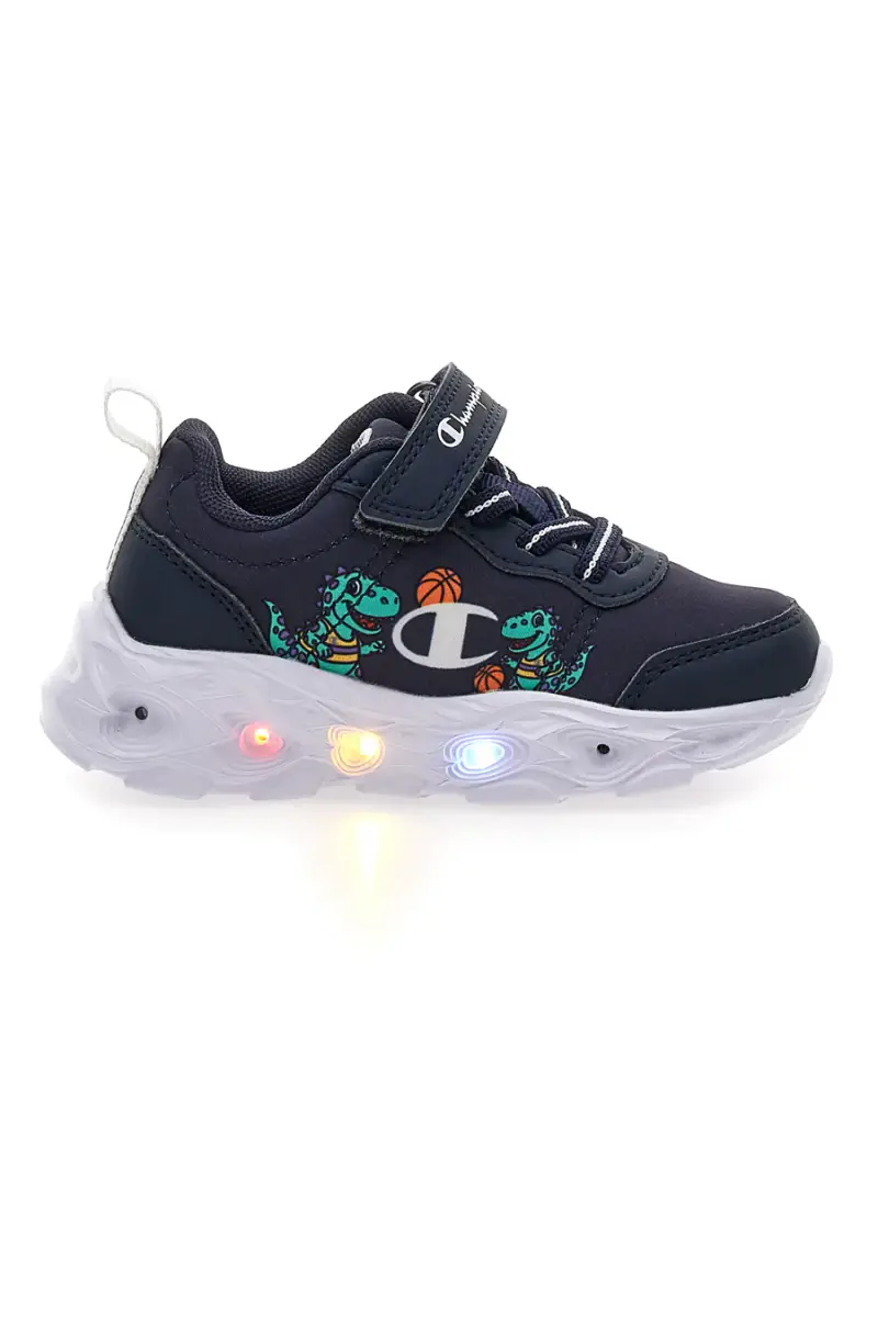 Sneakers blu con luci chiusura a strappo Champion Funfair Print U TD Low Cut [BLU SCURO]