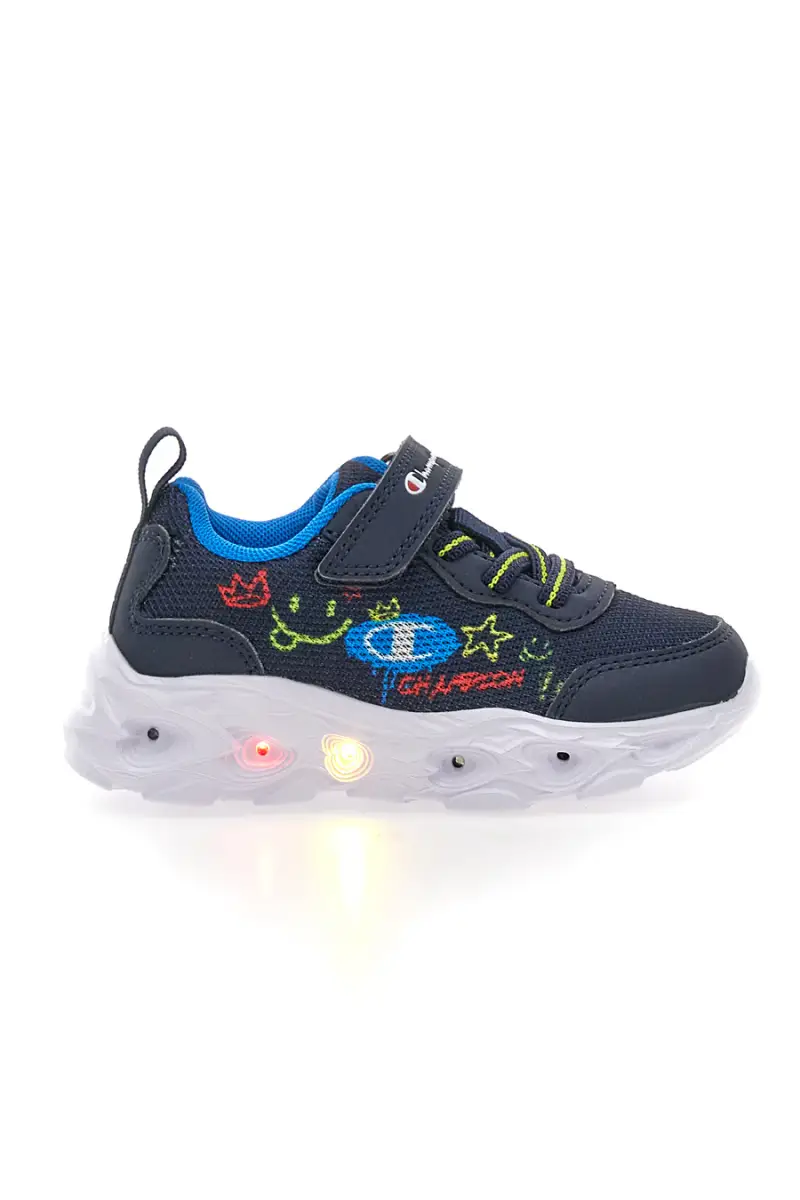 Sneakers blu con luci e stampa grafica Champion Funfair Print B TD [BLU SCURO]