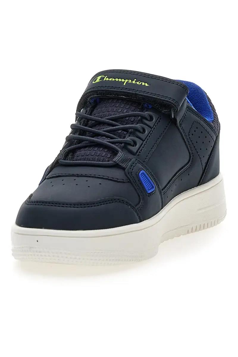 Sneakers blu con velcro e dettagli verdi Champion RD18 LOW COMB B PS [NAVY] miniatura 3