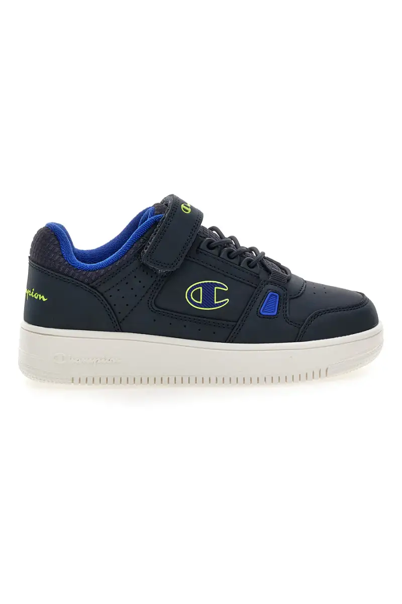 Sneakers blu con velcro e dettagli verdi Champion RD18 LOW COMB B PS [NAVY]