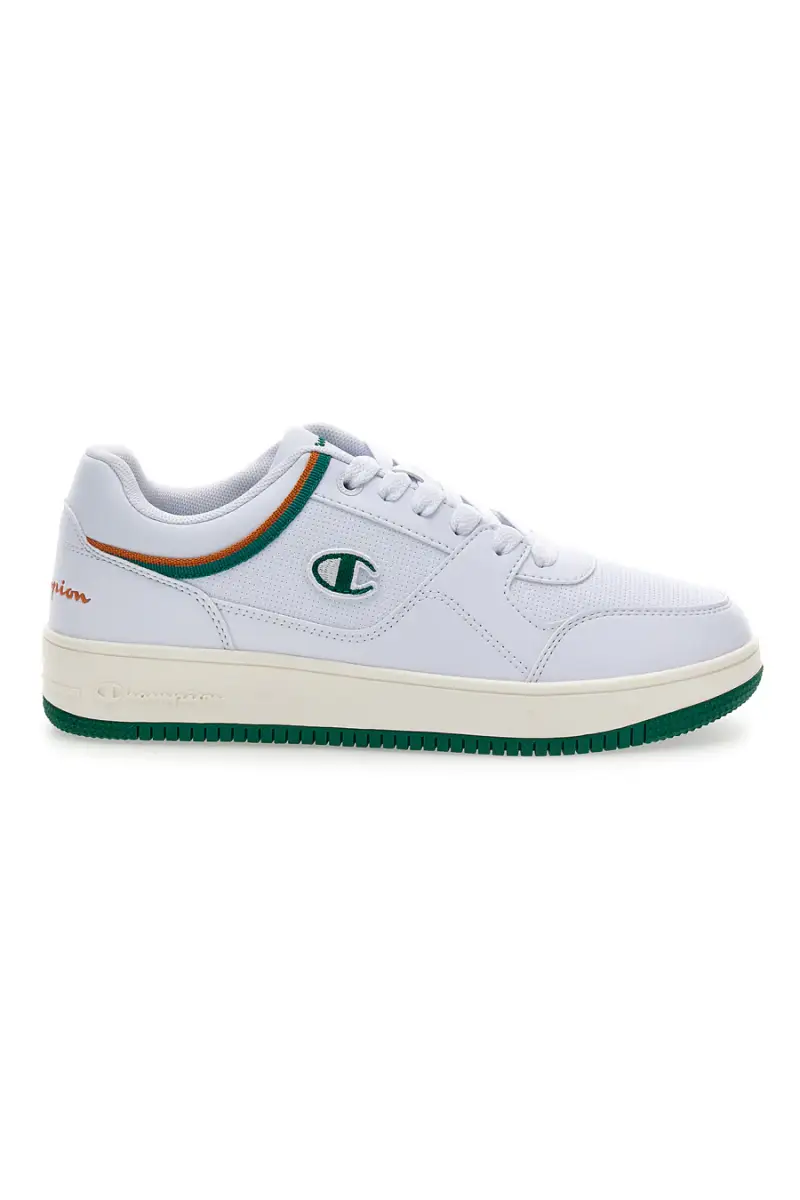 Sneakers da uomo bianche con dettagli verdi Champion RD18 Low [BIANCO]