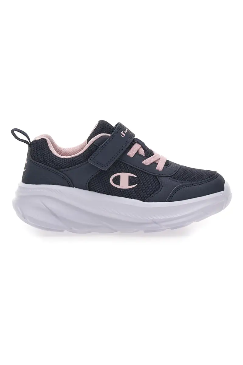 Sneakers Navy con Lacci Elastici e Logo Rosa CHAMPION HRO G PS Low Cut Shoe [NAVY]