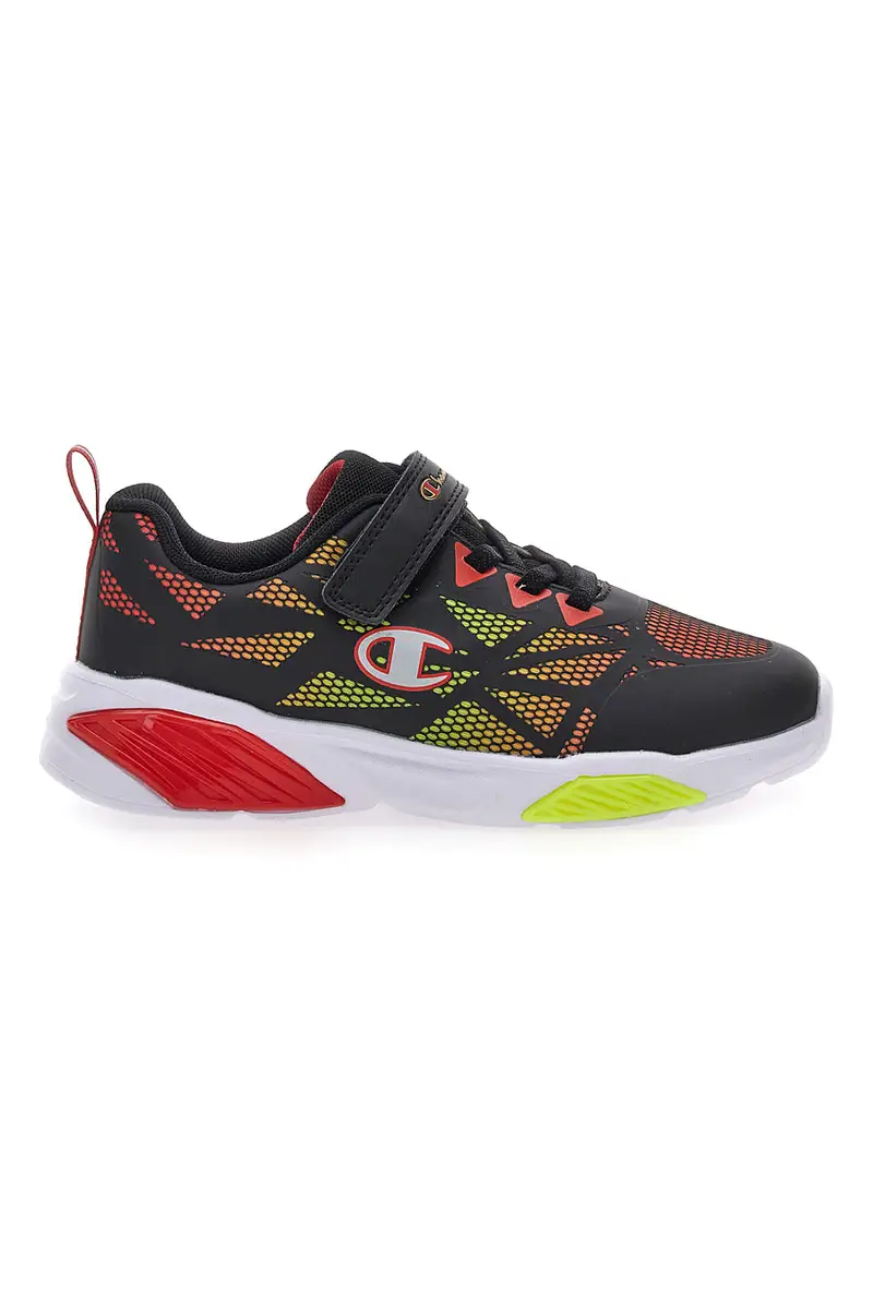 Sneakers nere con luci colorate e chiusura a strappo Champion Wave Tri B PS [NBK]
