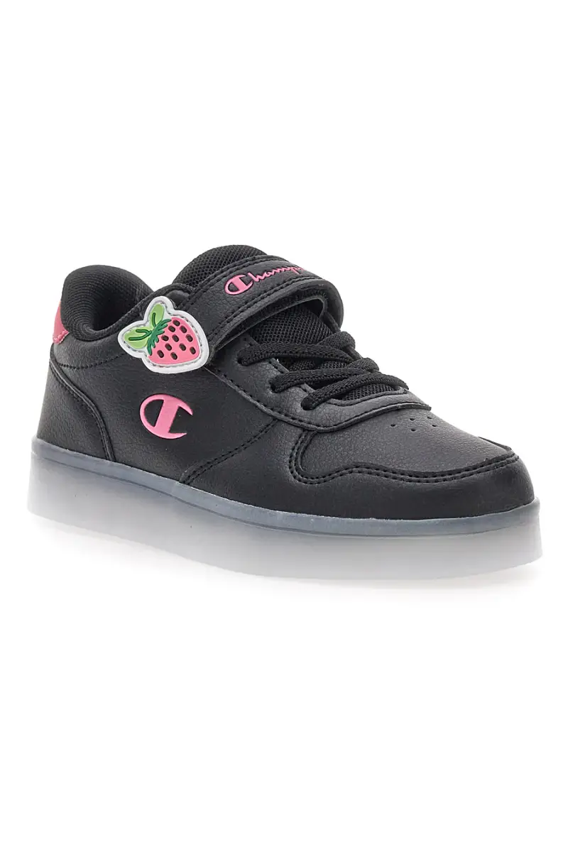 Sneakers nere con luci e dettagli rosa Champion GLW G PS [NERO] miniatura 2