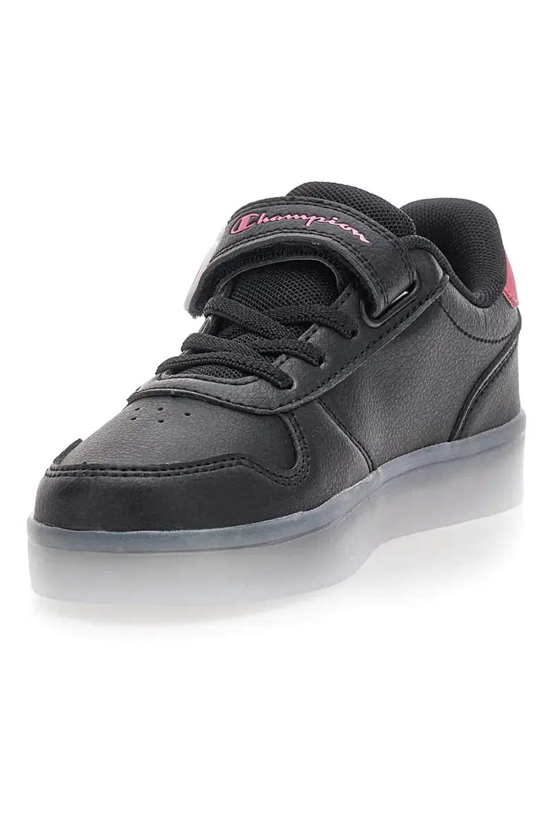 Sneakers nere con luci e dettagli rosa Champion GLW G PS [NERO] miniatura 3