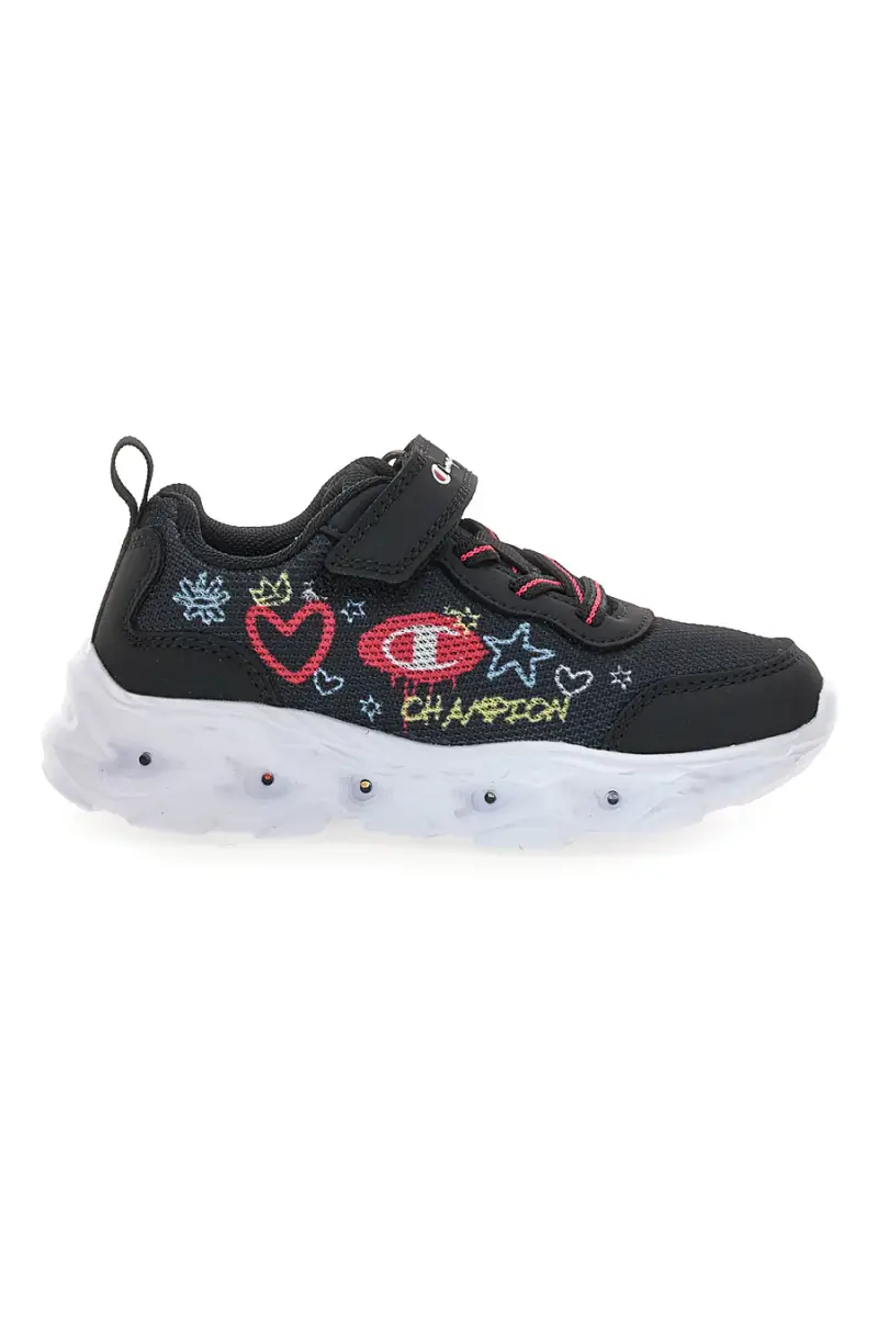 Sneakers nere con luci e stampa colorata Champion Funfair Print G TD Low Cut Shoe [NERO]