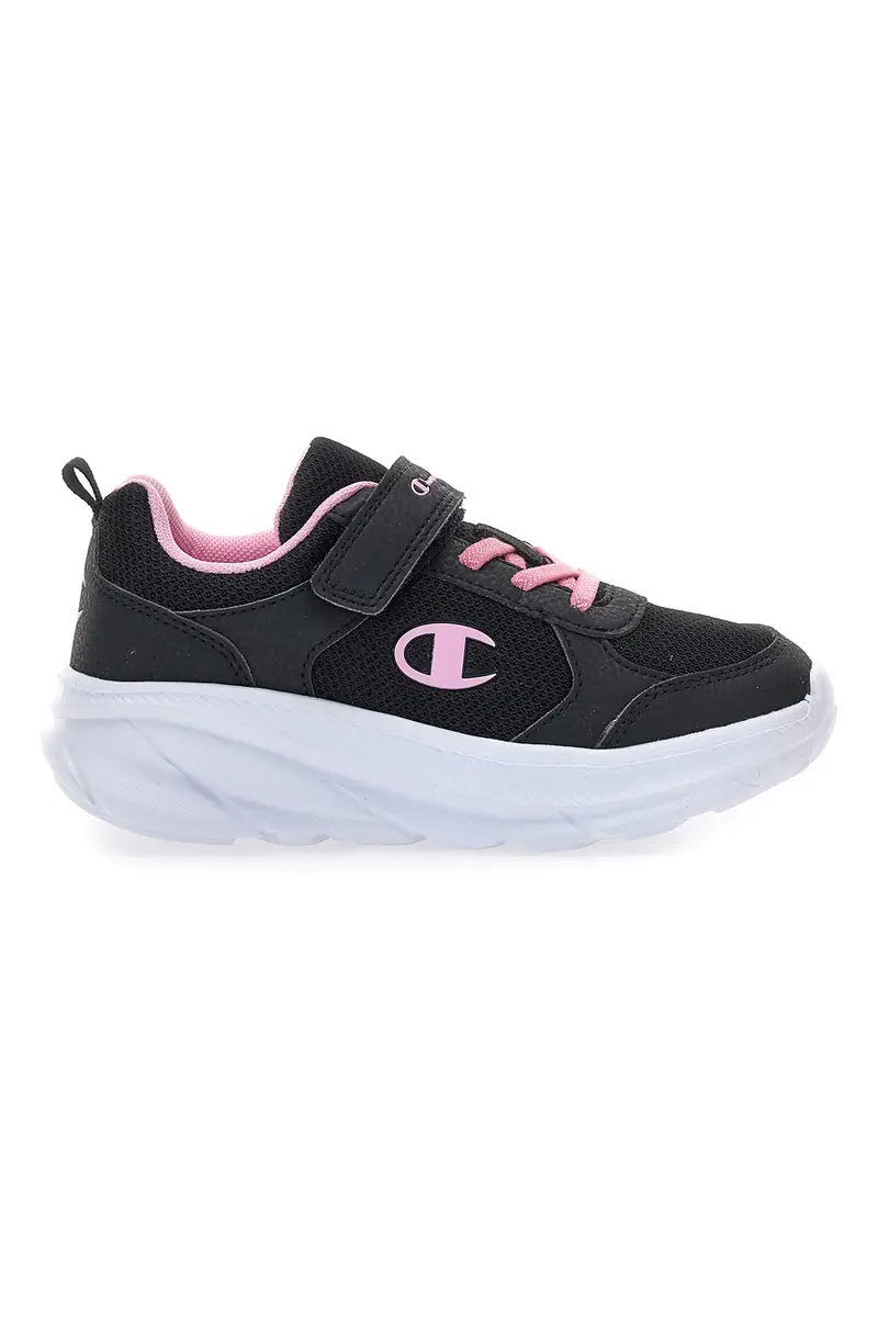 Sneakers nere con suola chunky e dettagli rosa Champion HRO G PS Low Cut Shoe [NBK]