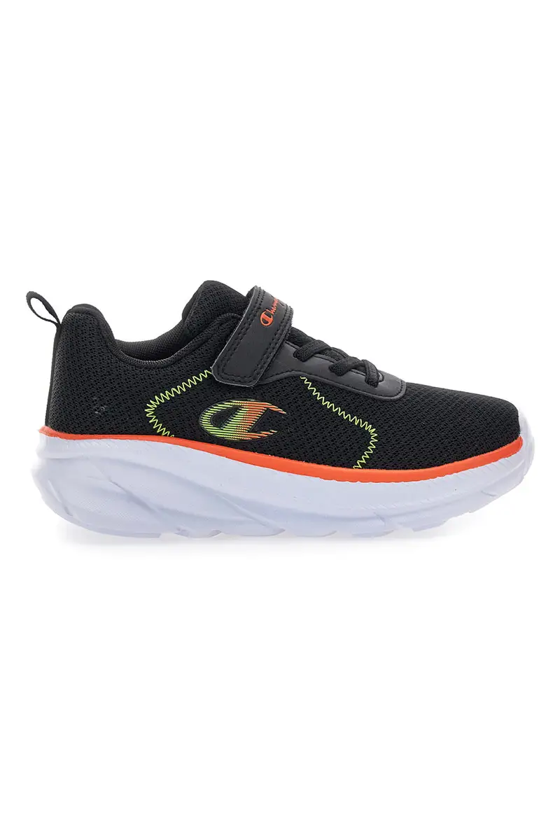 Sneakers nere in mesh con suola chunky e dettagli arancioni Champion HRO J B PS Low Cut [NERO]