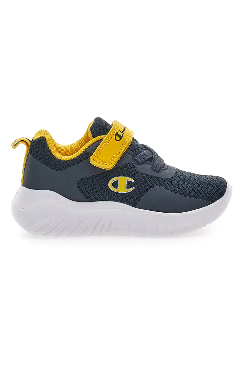 Sneakers Primi Passi Navy e Gialle con Velcro CHAMPION SOFTY EVOLVE B TD [NAVY