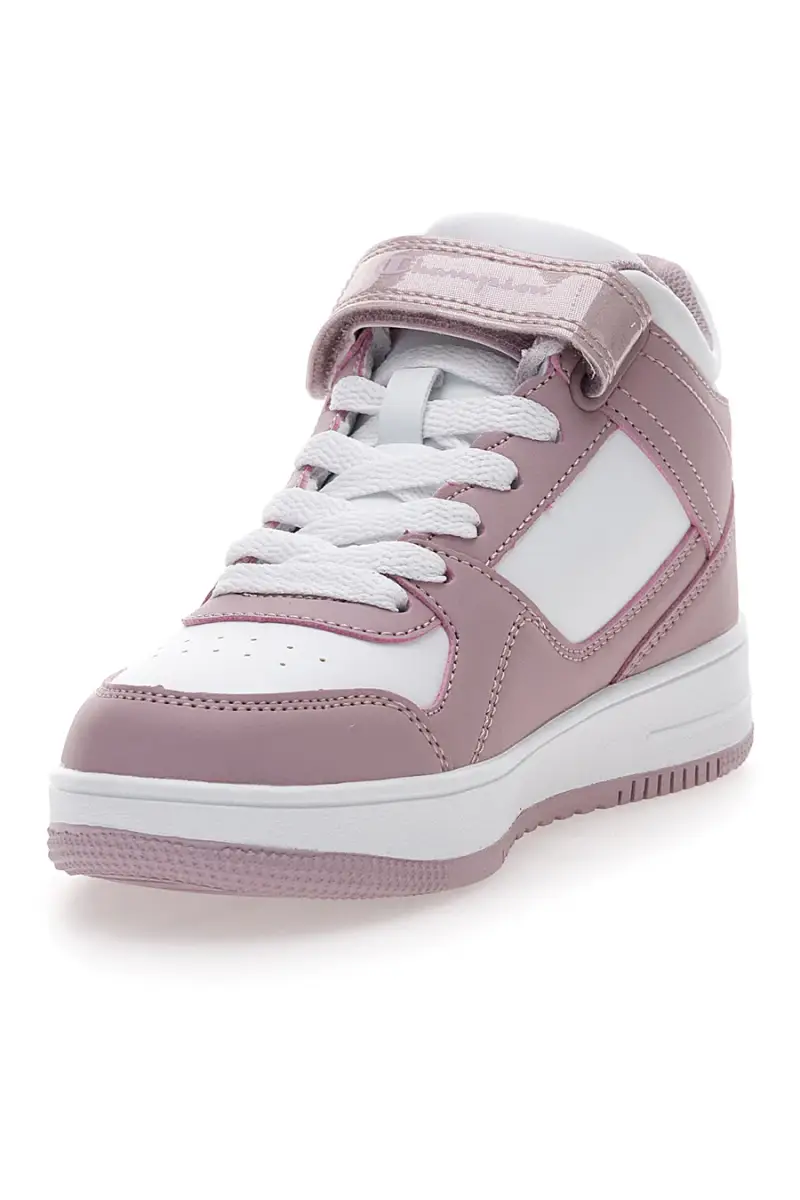 Sneakers rosa e bianche mid-cut con chiusura a strappo Champion RD18 Mid G PS [BIANCO] miniatura 4