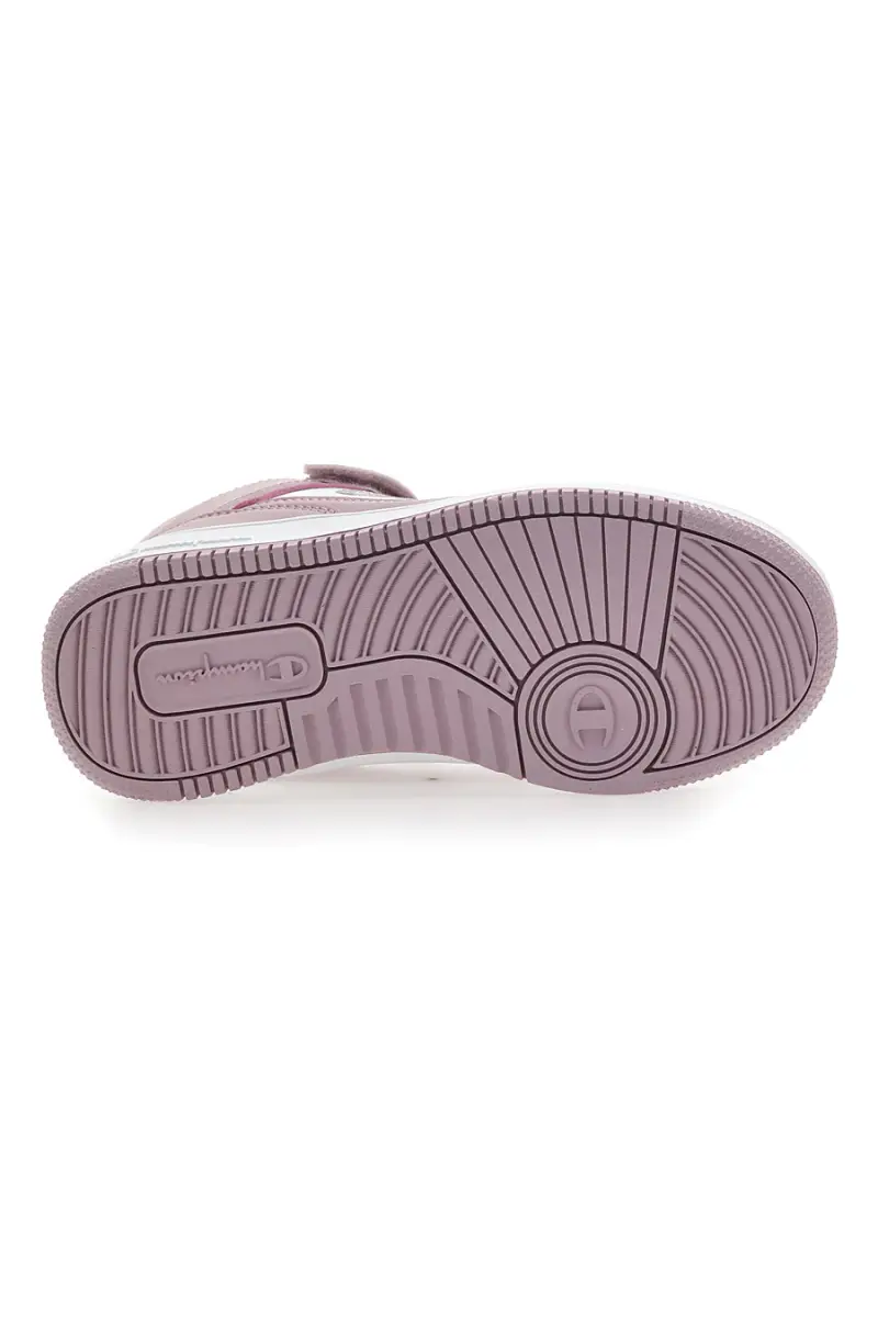Sneakers rosa e bianche mid-cut con chiusura a strappo Champion RD18 Mid G PS [BIANCO] miniatura 5
