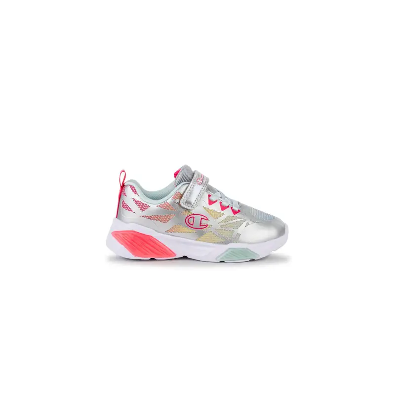 Sneakers running argento da bambina con luci