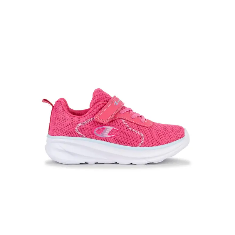 Sneakers running rosa da bambina con logo laterale