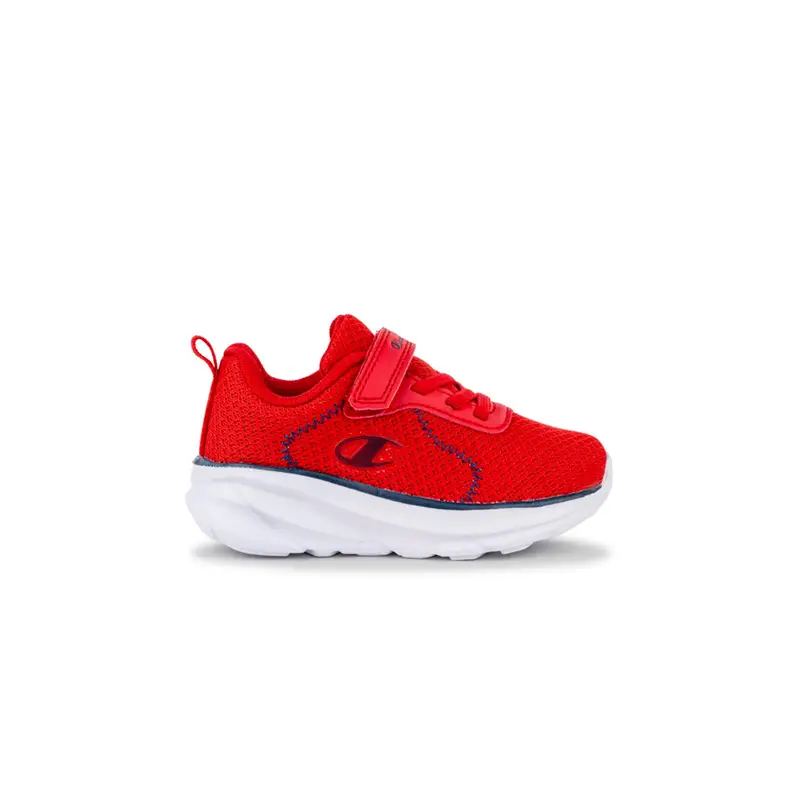 Sneakers running rosse da bambino con logo laterale