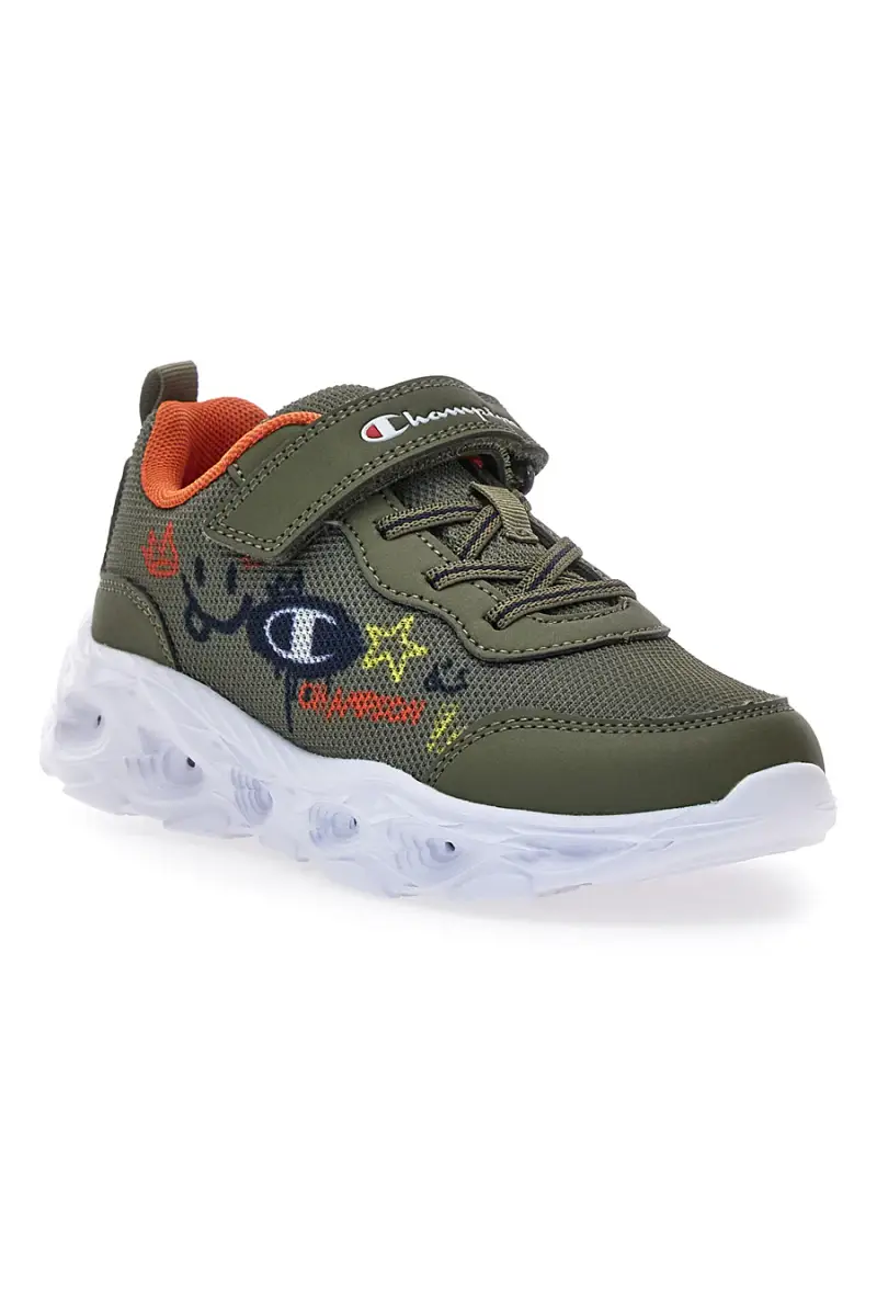 Sneakers verdi con stampa fantasia e luci Champion FUNFAIR PRINT B PS Low Cut [VERDE miniatura 2