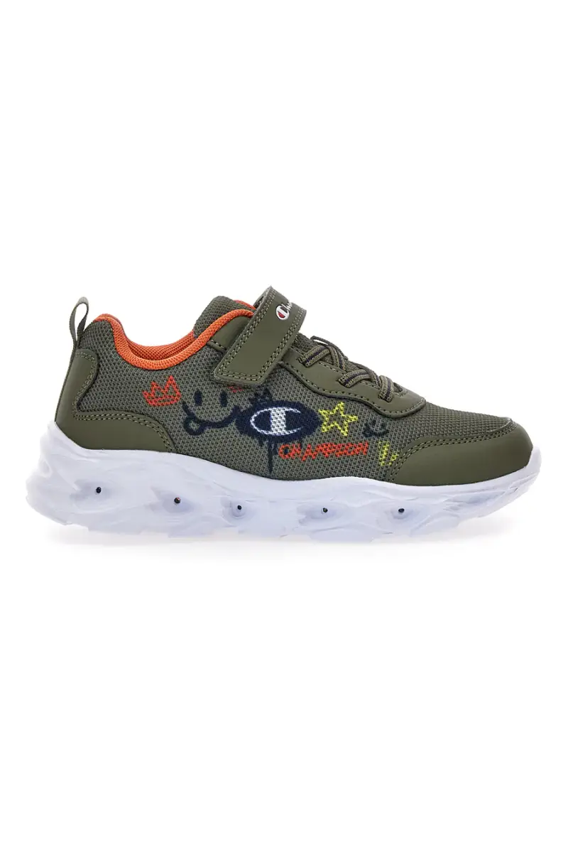 Sneakers verdi con stampa fantasia e luci Champion FUNFAIR PRINT B PS Low Cut [VERDE