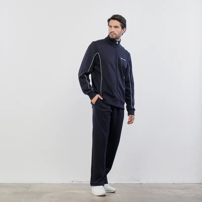 Tuta sportiva blu con felpa con zip