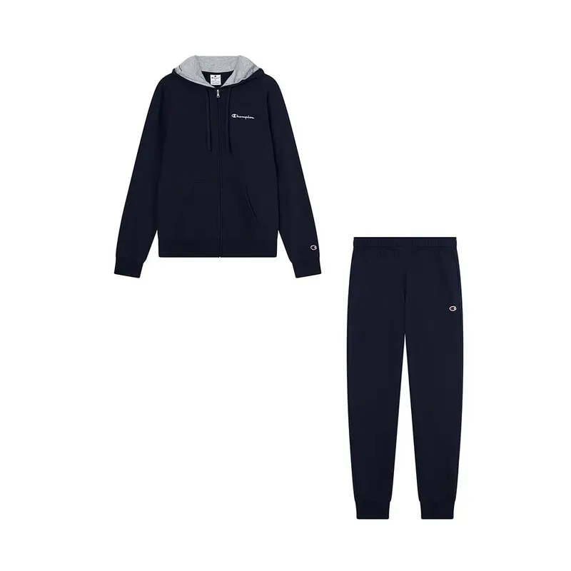Tuta Sportiva Full Zip Con Cappuccio Blu Uomo M