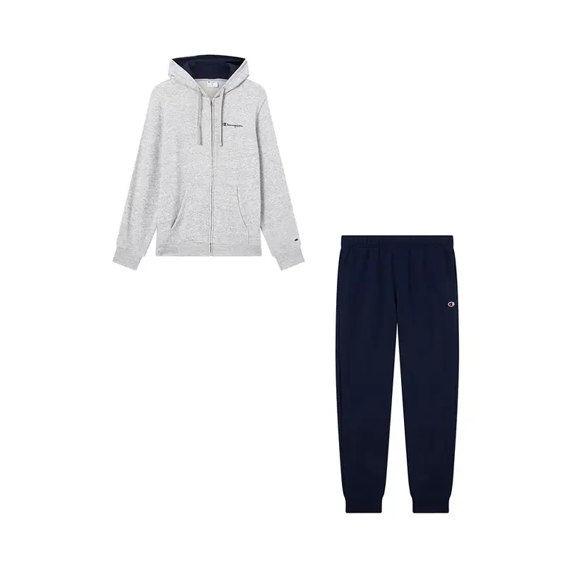 Tuta Sportiva Full Zip Con Cappuccio Grigio Uomo L