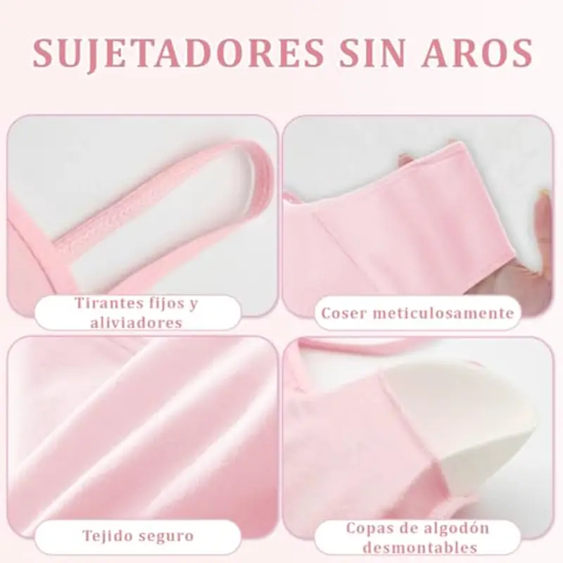 Channo Reggiseno Basic in Cotone per Ragazza, Senza Ferretto e con Imbottiture Rimovibili - Confezione da 6 miniatura 3