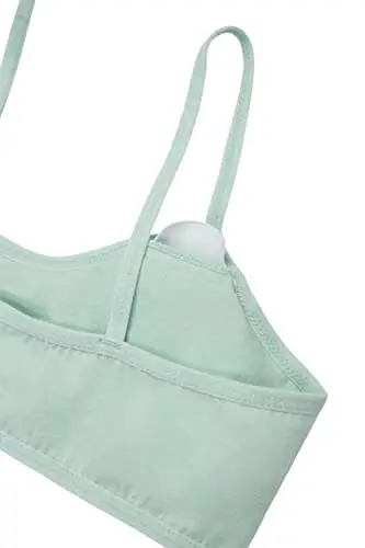Channo Reggiseno Basic in Cotone per Ragazza, Senza Ferretto e con Imbottiture Rimovibili - Confezione da 6, Farfalle miniatura 2