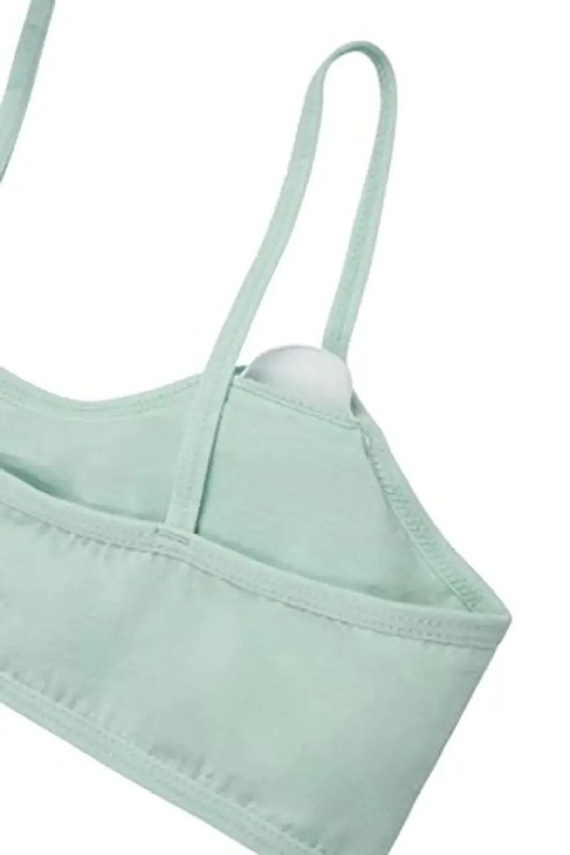 Channo Reggiseno Basic in Cotone per Ragazza, Senza Ferretto e con Imbottiture Rimovibili - Confezione da 6, Farfalle, 8-10 Anni miniatura 2