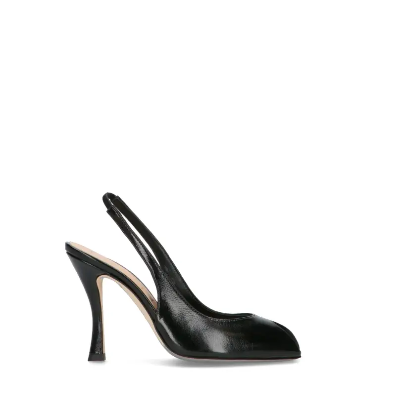 Sandalo donna nero in pelle Vario