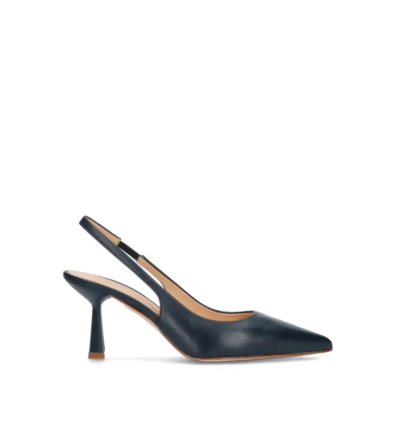 Slingback donna blu in pelle Vario