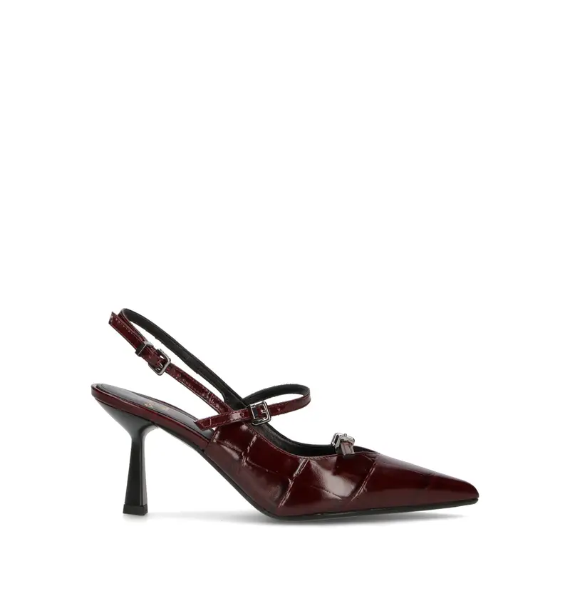 Slingback donna bordeaux in pelle Vario