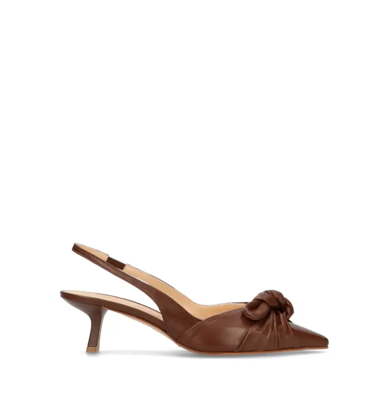 Slingback donna cioccolato in pelle Vario