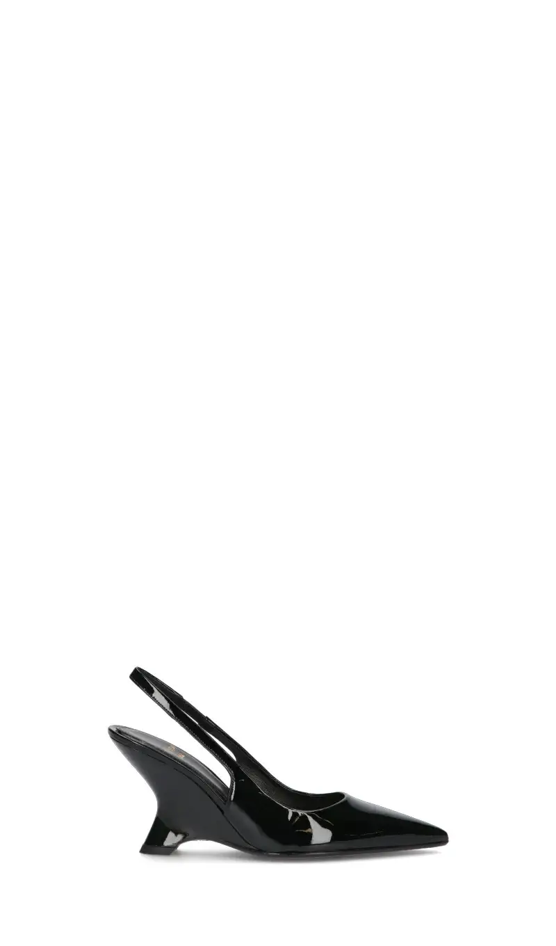 Slingback donna nera in pelle Vario