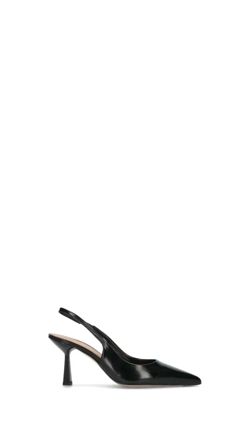 Slingback donna nera in pelle Vario